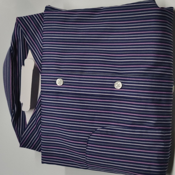 M&S Collection Colorful Striped Button Up Shirt Men's Regular Fit 16 (41) New - Picture 4 of 4